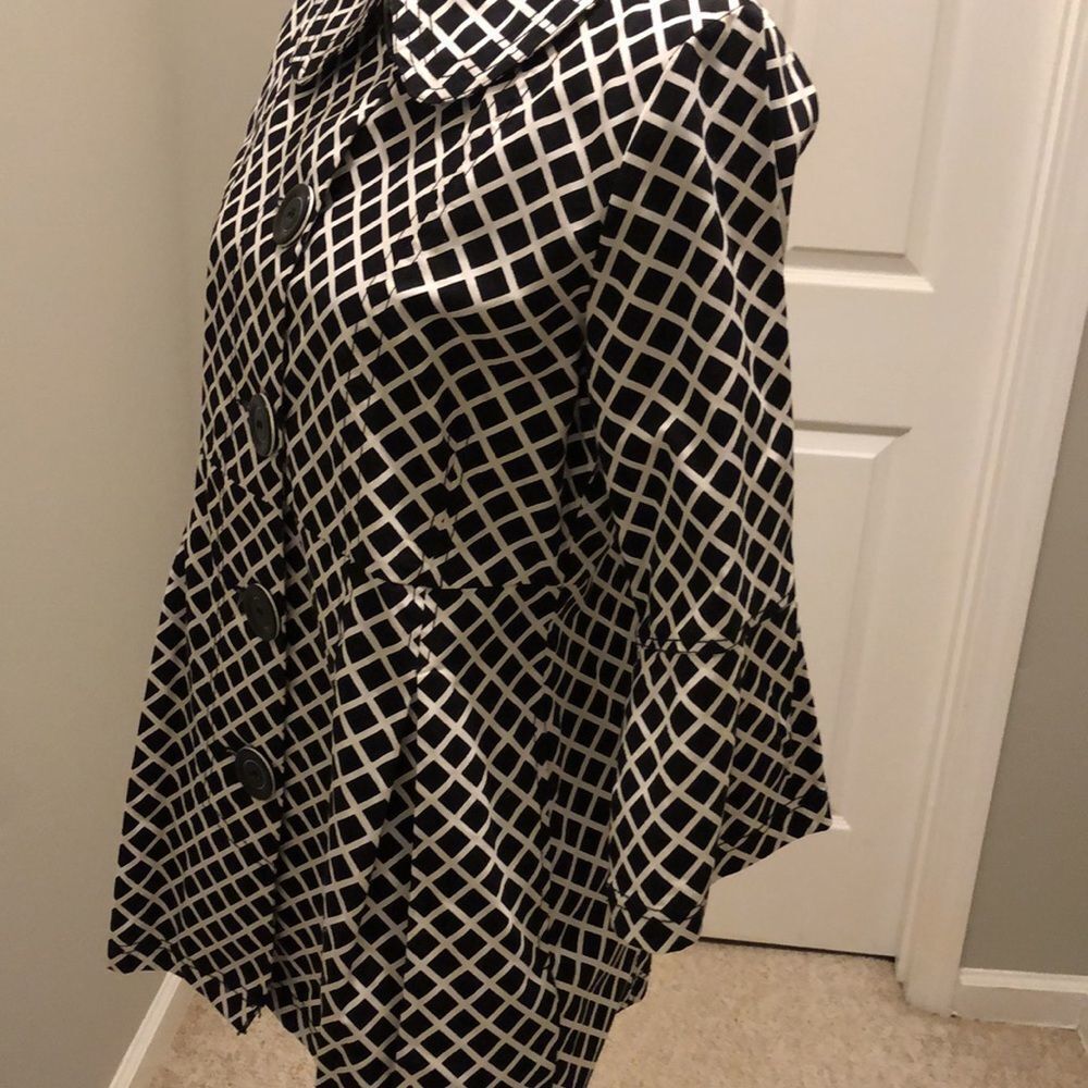 Frazzle black and white diamond print jacket, NWT - Picture 2 of 5